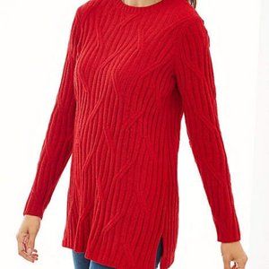 J. Jill Chenille Red Crewneck  Sweater XL